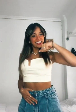 3. Sexy Agos Nisi in White Crop Top