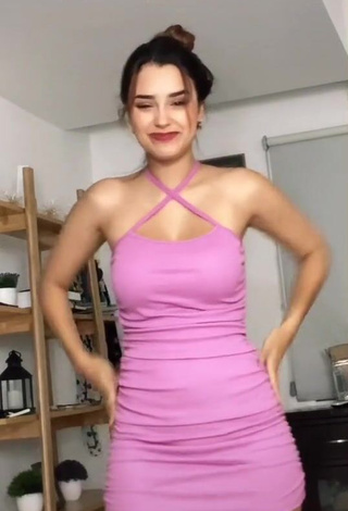 1. Hot Andrea Chapa in Pink Dress and Bouncing Tits