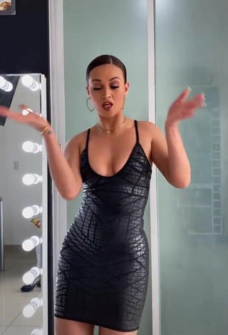 3. Hot Angie Arizaga Shows Cleavage in Black Dress and Bouncing Boobs