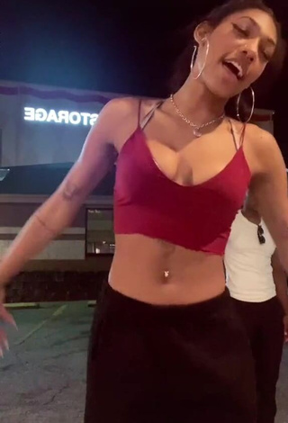 1. Hottie Bria Alana Shows Cleavage in Red Crop Top and Bouncing Tits