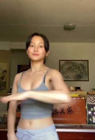 3. Sexy Chienna Filomeno in Grey Crop Top and Bouncing Breasts