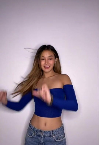 Beautiful Chienna Filomeno in Sexy Blue Crop Top