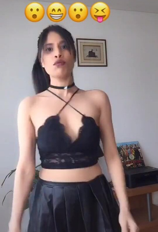 Lovely XENA Shows Cleavage in Black Crop Top and Bouncing Boobs