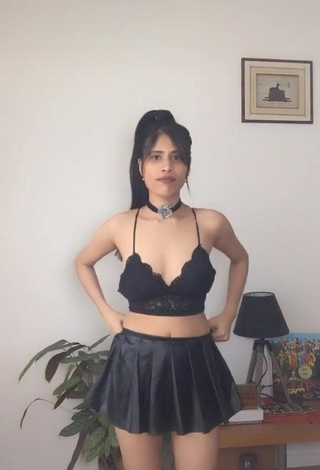 1. XENA in Erotic Black Crop Top and Bouncing Tits