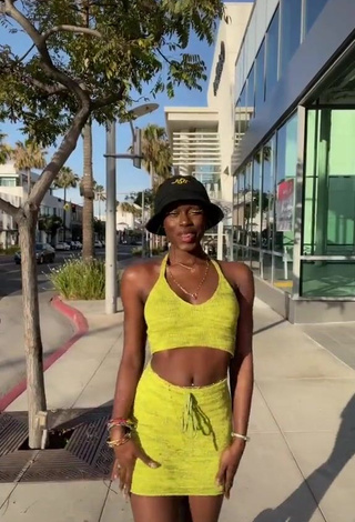 Cute Diarra Sylla in Crop Top in a Street