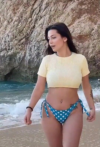 1. Hot Duygu Aycan in Crop Top at the Beach