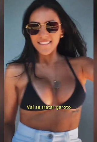 1. Sexy Isadora Nogueira Shows Cleavage in Black Bikini Top and Bouncing Breasts