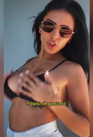 3. Sexy Isadora Nogueira Shows Cleavage in Black Bikini Top and Bouncing Breasts