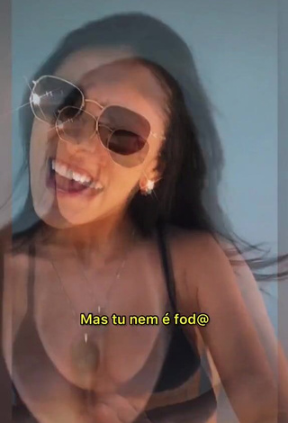 4. Sexy Isadora Nogueira Shows Cleavage in Black Bikini Top and Bouncing Breasts