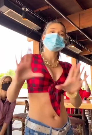 4. Fine Karsynfoys Shows Cleavage in Sweet Checkered Crop Top and Bouncing Big Boobs