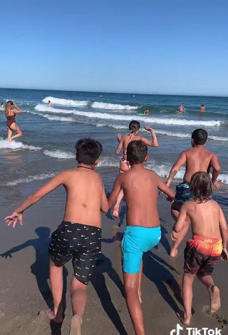 3. Hot Larevuelta in Floral Bikini at the Beach