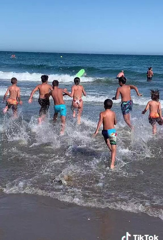 4. Hot Larevuelta in Floral Bikini at the Beach