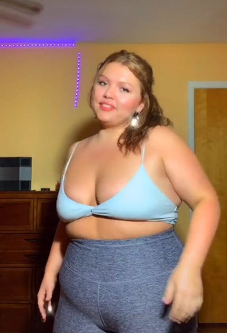 1. Sexy Lexie Lemon Shows Cleavage in Blue Bra and Bouncing Big Boobs