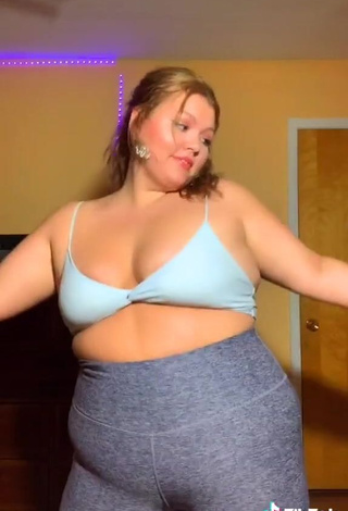 4. Sexy Lexie Lemon Shows Cleavage in Blue Bra and Bouncing Big Boobs