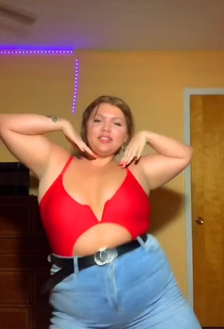 4. Hot Lexie Lemon Shows Cleavage in Red Top and Bouncing Boobs