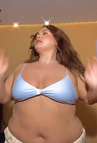 Adorable Lexie Lemon Shows Cleavage in Seductive Blue Bikini Top and Bouncing Boobs