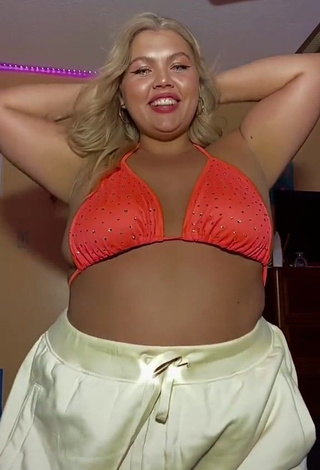 4. Cute Lexie Lemon in Orange Bikini Top and Bouncing Tits