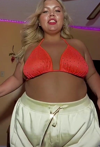 3. Hot Lexie Lemon in Electric Orange Bikini Top and Bouncing Breasts