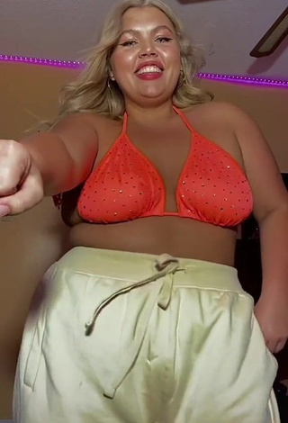 4. Hot Lexie Lemon in Electric Orange Bikini Top and Bouncing Breasts