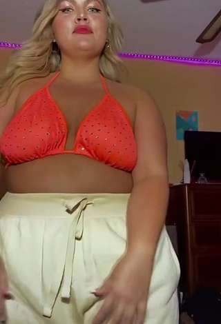 1. Really Cute Lexie Lemon in Orange Bikini Top and Bouncing Tits