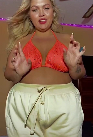 Really Cute Lexie Lemon in Orange Bikini Top and Bouncing Tits