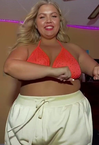 3. Really Cute Lexie Lemon in Orange Bikini Top and Bouncing Tits