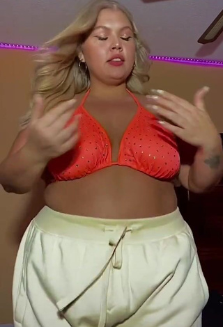 4. Really Cute Lexie Lemon in Orange Bikini Top and Bouncing Tits