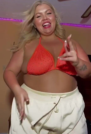 4. Breathtaking Lexie Lemon in Orange Bikini Top and Bouncing Boobs