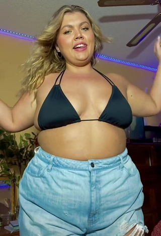 1. Pretty Lexie Lemon Shows Cleavage in Black Bikini Top and Bouncing Boobs