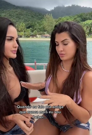 Pretty Marina Ferrari Shows Cleavage on a Boat