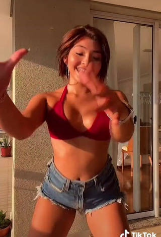 3. Cute Taynara Cabral Shows Cleavage in Red Bikini Top and Bouncing Boobs