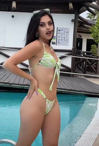 1. Seductive Victoria Caro in Zebra Bikini at the Swimming Pool