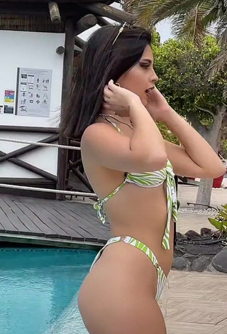 Seductive Victoria Caro in Zebra Bikini at the Swimming Pool