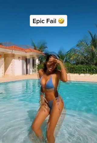 Desirable Yarissa RT in Blue Bikini at the Swimming Pool