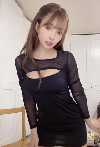 3. Hot Yua Mikami Shows Cleavage in Black Dress