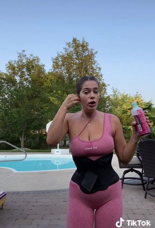 Hot Noel LaPalomento in Pink Leggings at the Pool