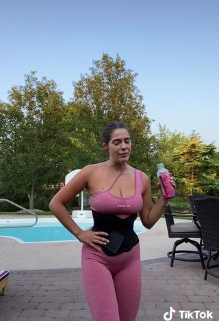 4. Hot Noel LaPalomento in Pink Leggings at the Pool