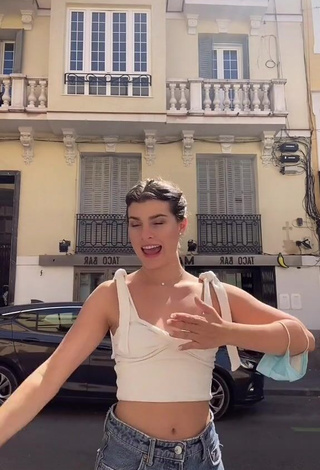 Sexy Agustina Palma in White Crop Top in a Street