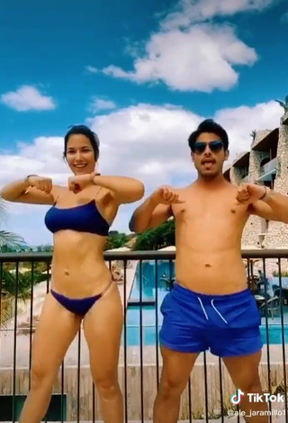 4. Desirable Alejandra Jaramillo Shows Cleavage in Blue Bikini