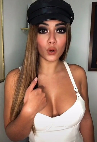 1. Sexy Aleja Villeta Shows Cleavage in White Dress