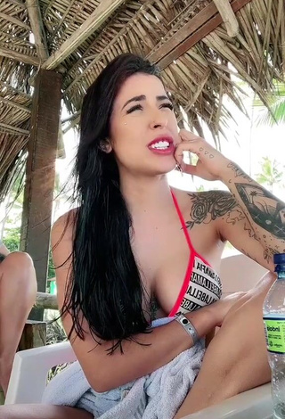 1. Hot Amanda Ferreira Shows Cleavage in Bikini Top