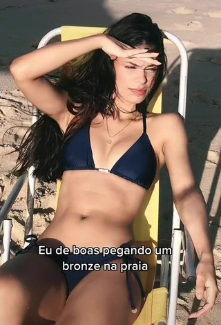 1. Hot Ana in Black Bikini at the Beach