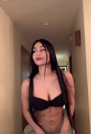 1. Hot Barbara Ramirez Shows Cleavage in Black Bikini Top