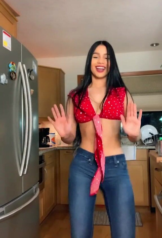 Beautiful Barbara Ramirez in Sexy Red Crop Top