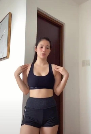 3. Hot Barbie Imperial Shows Cleavage in Black Sport Bra