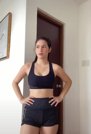 4. Hot Barbie Imperial Shows Cleavage in Black Sport Bra