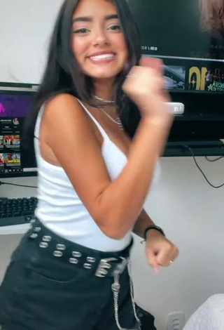 4. Desirable Bela Almada in White Top and Bouncing Boobs