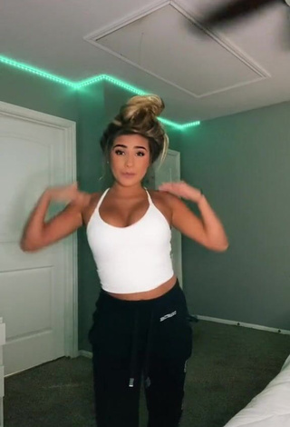 3. Desirable Camryn Cordova Shows Cleavage in White Crop Top and Bouncing Boobs