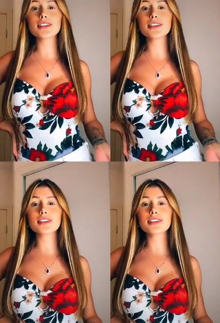 1. Sexy Ca Garcia Shows Cleavage in Floral Top