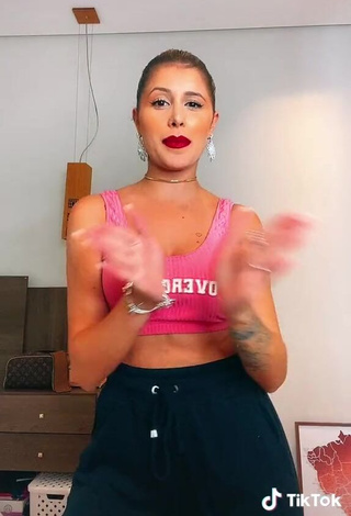 3. Hot Ca Garcia Shows Cleavage in Pink Crop Top